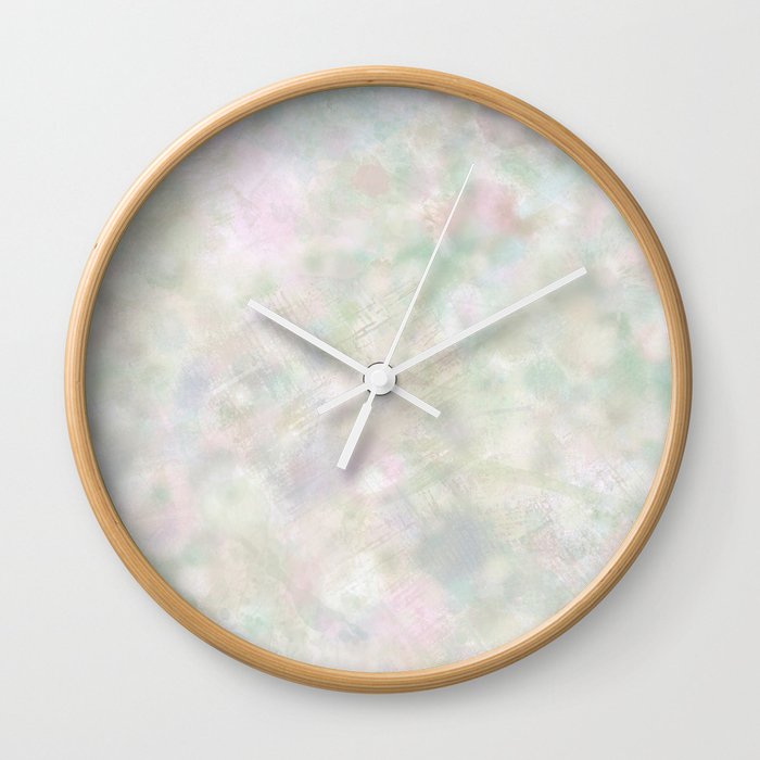 Pastel green nature soft wet  Wall Clock