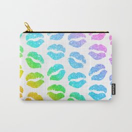 Rainbow Glitter Lips Carry-All Pouch