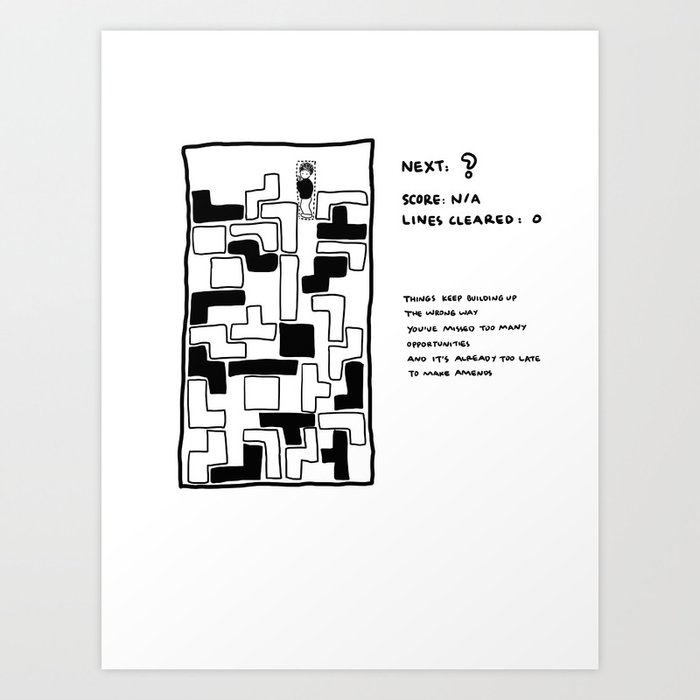 tetris - game over Art Print