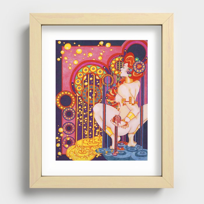Red Head Klimt Recessed Framed Print