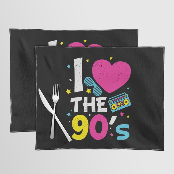 I Love The 90's Retro Heart Placemat