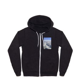 Sky Above the Clouds, Cloudscape background, Blue Sky and Fluffy Clouds Zip Hoodie