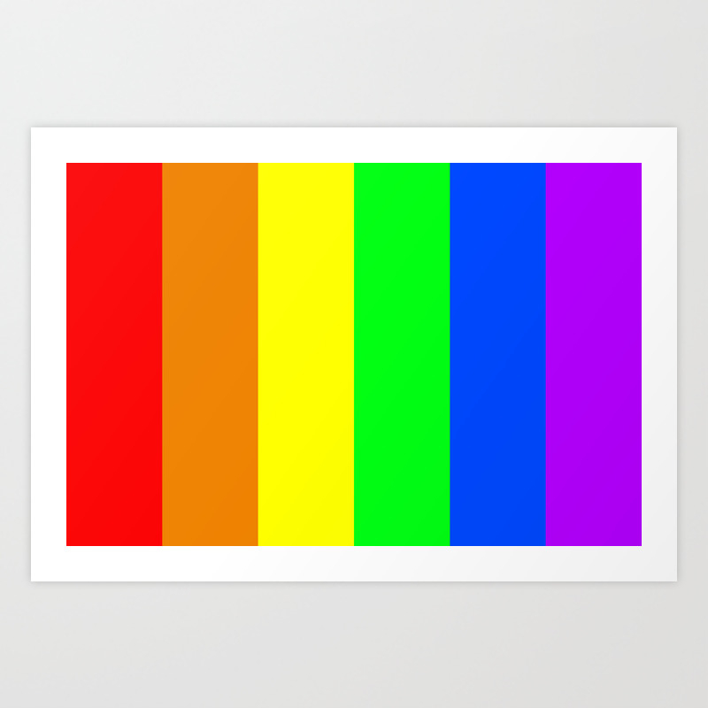 Rainbow Flag Vertical Stripes Version Art Print By