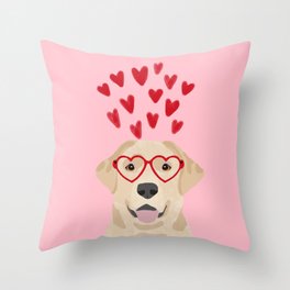 Yellow Lab valentines day labrador retriever dog breed must have gifts retrievers Throw Pillow