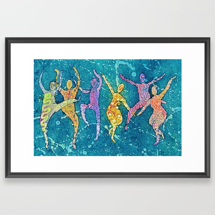 The Joy Of Dancing Turquoise Framed Art Print