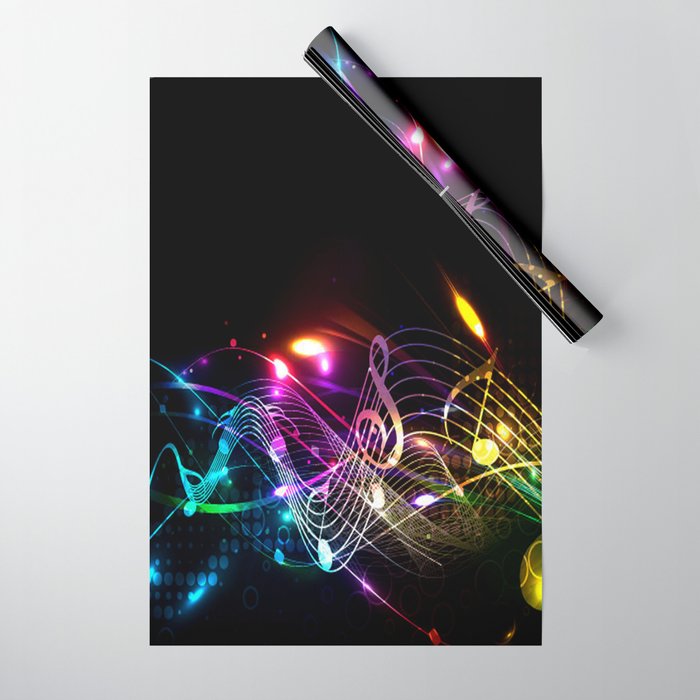 Music Notes in Color Wrapping Paper by OnlineGifts