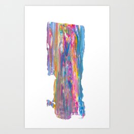 Rainbow Paint Smear of Thick Acrylic Paint Art Print