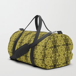 Liquid Light Series 36 ~ Yellow Abstract Fractal Pattern Duffle Bag