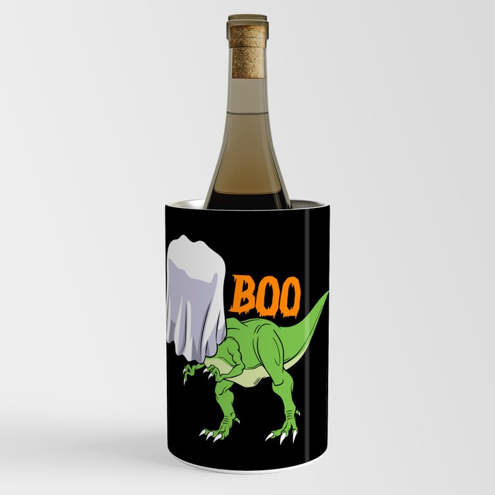 Halloween Ghost T-Rex Funny Boo Dinosaur Wine Chiller