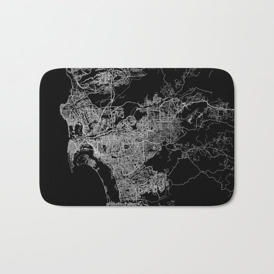 san diego map Bath Mat