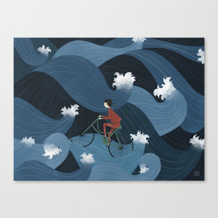 Pedalling Through the Dark Currents Canvas Print