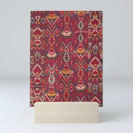 Antique Colorful Ikat Textile Mini Art Print