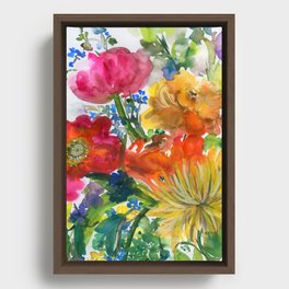 colorful bouquet: dahlia Framed Canvas