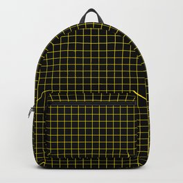 Dark Yellow Grid Backpack | Geometric, Dark, Square, Digital, Math, Yellow, Drid, Elegant, Fashion, Pattern 