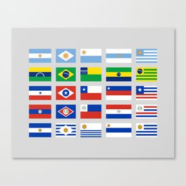 Conesur Flag's Mash Up - Argentina, Brazil, Chile, Paraguay, Uruguay Canvas Print