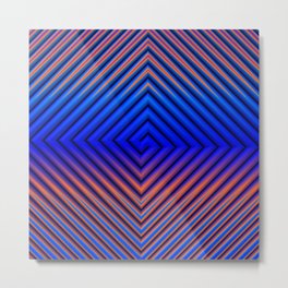 Hot Running in a Cool Breeze Metal Print | Orange, Cool, Graphics, Concentric, 3 Dfractal, Hot, Rendering, Digital, Diamond, Stripes 
