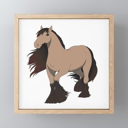 Buckskin Gypsy Horse Framed Mini Art Print