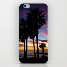 palmtrees & colorful sunset iPhone Skin