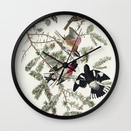 Rose-breasted Grosbeak from Birds of America (1827) by John James Audubon etched by William Home Liz Wall Clock