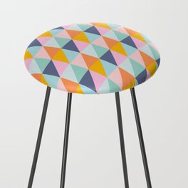 Color Block Triangle Pattern in Bright Pastels Counter Stool