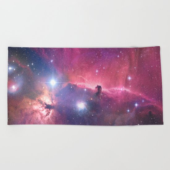 Pink Nebula Beach Towel