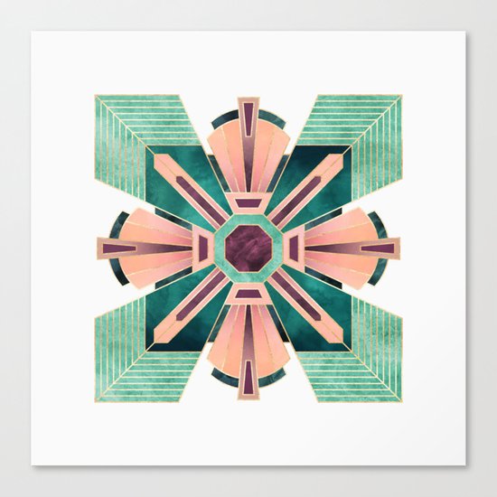 Art Deco Flower 1 Canvas Print