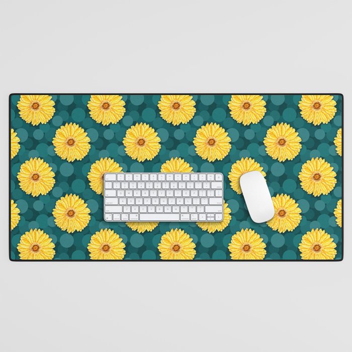 Sunflower Batik Dots Desk Mat