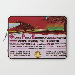 1923 red Grand Prix D'endurance De 24 Heures / Coupe Rudge - Whitworth Le mans grand prix racing automobile vintage poster Laptop Sleeve