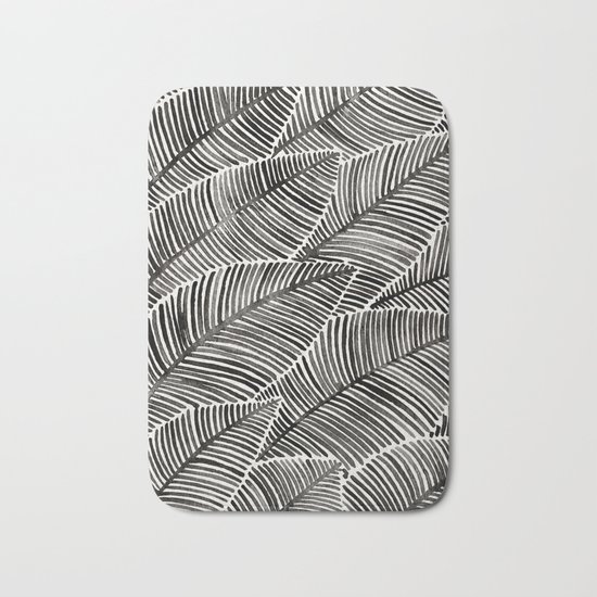 Tropical Palm Leaves – Black Palette Bath Mat