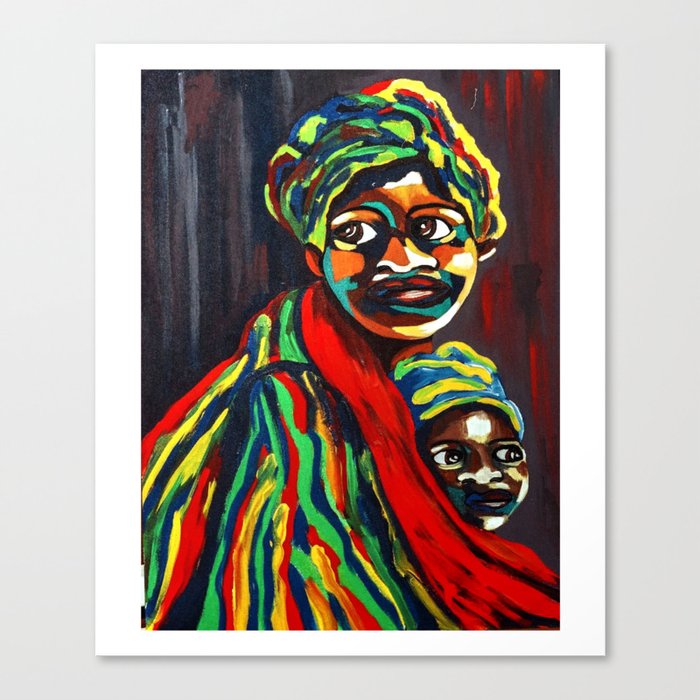 African Traditional Tribal Women Abstract Art Canvas Painting