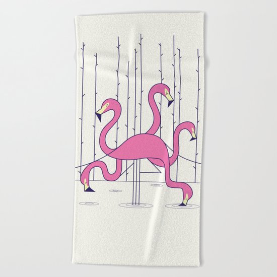 Flamingos Beach Towel