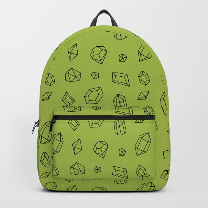 Light Green and Black Gems Pattern Backpack