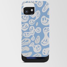 Pastel Blue Dripping Smiley iPhone Card Case