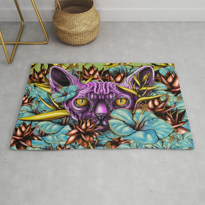 The Sphynx and the Flowers Rug