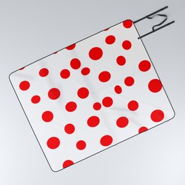 Kusama Inspired Red Dot Minimal Design Picnic Blanket