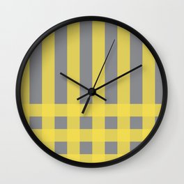 Just Stripes Wall Clock | Spring, Stripes, Graphicdesign, Checker, Sun, Lines, Grey, Digital, Yellow, Pantone 