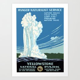 Ranger Naturalist Service Yellowstone National Park Vintage Poster Art Print