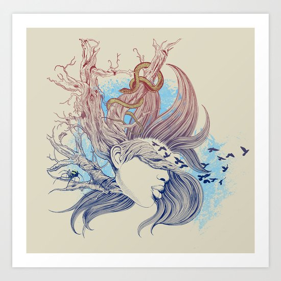Tree Girl Art Print