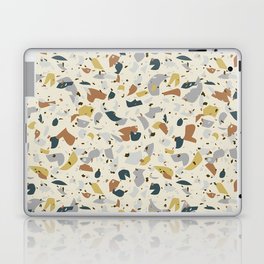 Terrazzo seamless pattern with overlapping elements in earth colours combination. Laptop Skin