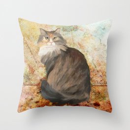 Maine coon cat Throw Pillow