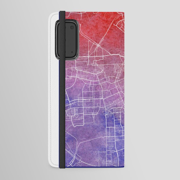 Amsterdam city map in watercolor Android Wallet Case