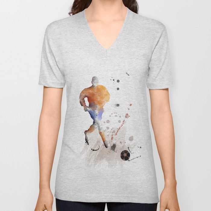 Soccer Player 7 V Neck T Shirt