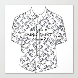 Bird Shirt Person Canvas Print