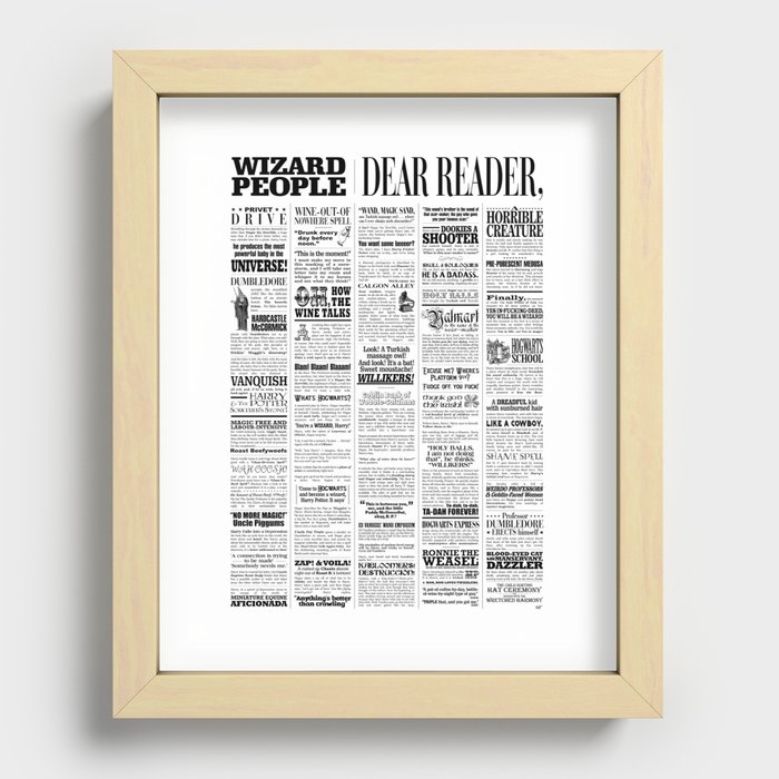 Wizard People, Dear Reader Newspaper Print Recessed Framed Print