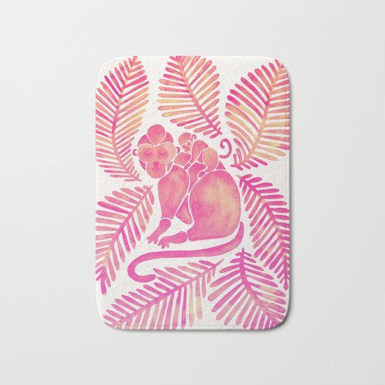 Monkey Cuddles – Pink Palette Bath Mat