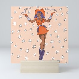 Star Spangled Cowgirl Mini Art Print