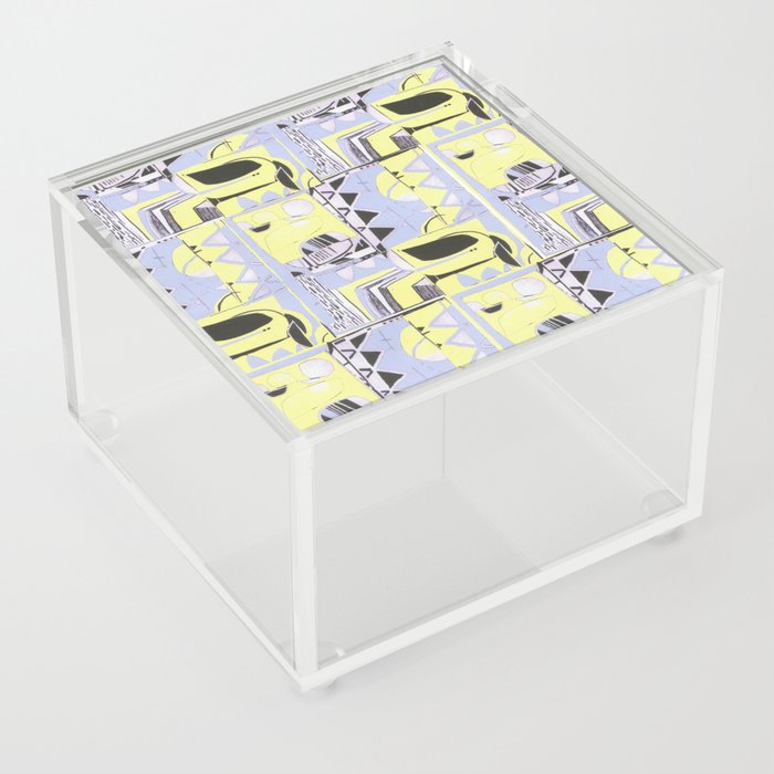 Grey and Yellow Windows Acrylic Box