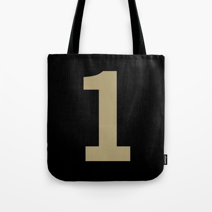 Number 1 (Sand & Black) Tote Bag