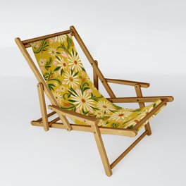 Yellow Floral Print Drawing Sling Chair