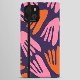 Big Cutouts Papier Découpé Abstract Pattern in Retro Purple Blue Orange Pink  iPhone Wallet Case